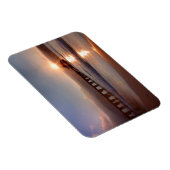 ビーチ桟橋（日没）、ハワイ マグネット (右側)