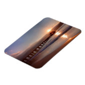 ビーチ桟橋（日没）、ハワイ マグネット (左側)