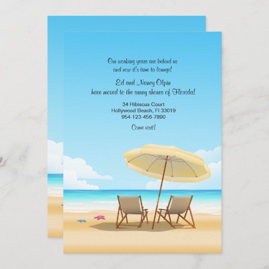 ビーチ椅子の移動発表 案内状 (正面/裏面)