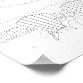 ビーチ椅子大人着色ポスター ポスター (角)