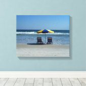 ビーチ椅子 キャンバスプリント (インサイチュ (ウッドフロア))