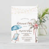 ビーチ椅子、パラソル、パームフラワー 招待状 (スタンド正面)