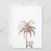 ビーチ椅子、パラソル、パームフラワー 招待状 (裏面)