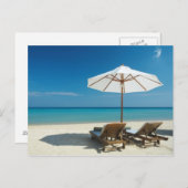 ビーチ椅子 ポストカード (正面/裏面)