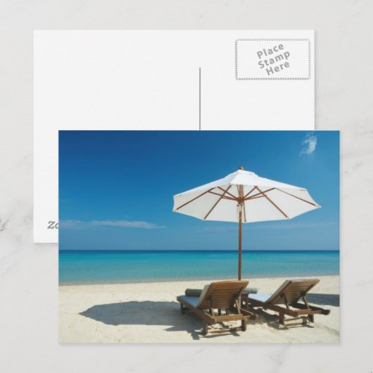 ビーチ椅子 ポストカード (正面/裏面)