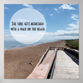 ビーチ歩くソウルリフレッシュポスター ポスター