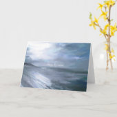 ビーチ歩く退職票 カード (黄色い花)