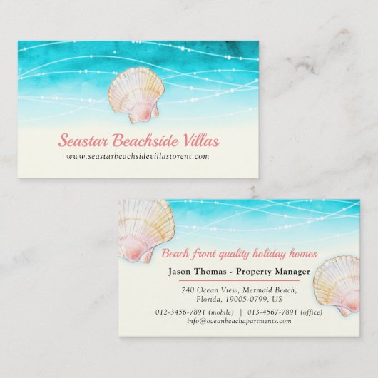 ビーチ殻水色コンド性  名刺 (正面/裏面)