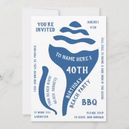 ビーチ殻誕生日 招待状