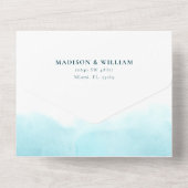 ビーチ水の色オールインワン結婚式招待状 オールインワン招待状 (裏面)