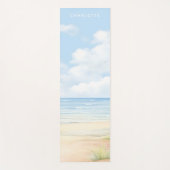 ビーチ水の色パーソナライズされた名 ヨガマット (正面)