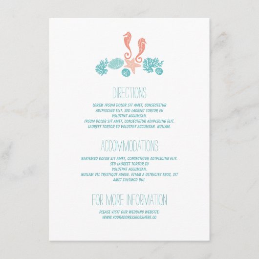 ビーチ水中財宝ホワイトズ結婚詳細 エンクロージャーカード (正面)