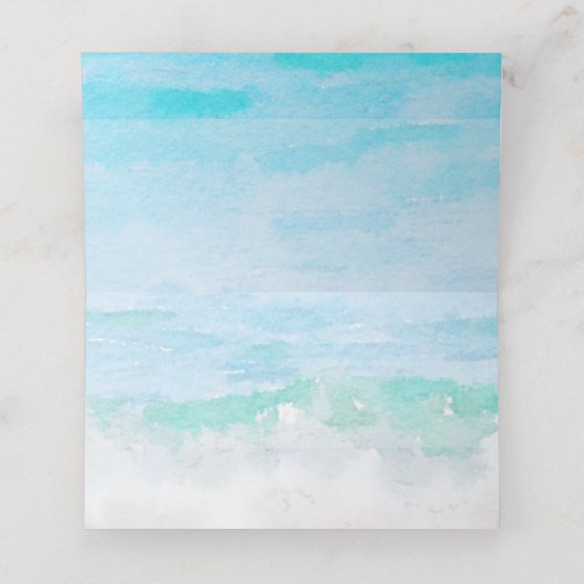 ビーチ水彩座席表 プレイスカード (内部開封)