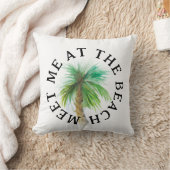 ビーチ水彩枕で会う クッション (ブランケット)