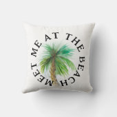 ビーチ水彩枕で会う クッション (裏面)