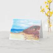 ビーチ水彩誕生日カード カード (黄色い花)