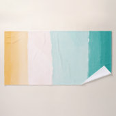 ビーチ水彩 バスタオル (バスタオル)