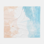 ビーチ水彩 フリースブランケット (正面(横))