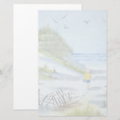 ビーチ水彩 便箋 (正面/裏面)