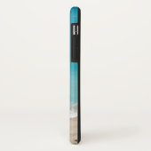 ビーチ水砂とティール(緑がかった色)ブルーパーソナライズされた Case-Mate iPhoneケース (裏面/左)