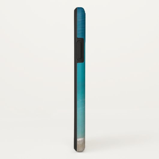 ビーチ水砂とティール(緑がかった色)ブルーパーソナライズされた Case-Mate iPhoneケース (裏面/右)