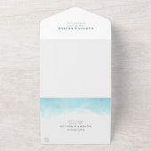 ビーチ水結婚色のオールインワン招待状 オールインワン招待状 (外側)