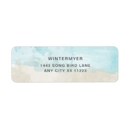 ビーチ水結婚色差出人住所ラベル ラベル