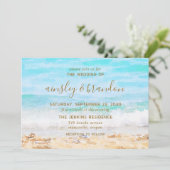 ビーチ水結婚色 招待状 (スタンド正面)