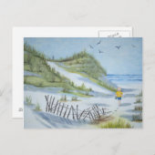 ビーチ水色 ポストカード (正面/裏面)