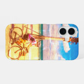 ビーチ沿いのサイクリング iPhone 16ケース (裏面横)