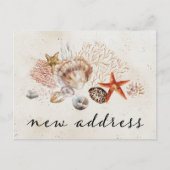 ビーチ沿岸の新しい家の移動のお知らせ ポストカード (正面)