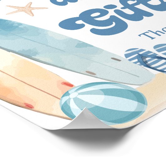 ビーチ沿岸の赤ちゃんシャワーの本とギフト ポスター (角)