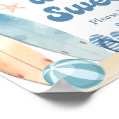 ビーチ沿岸の赤ちゃんシャワーベビーは甘い好意 ポスター (角)