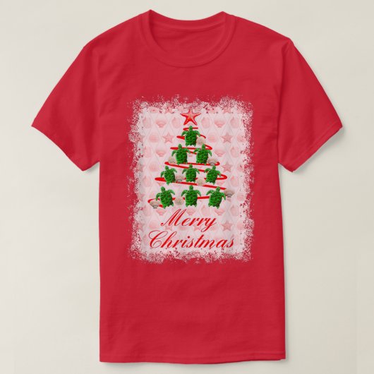 ビーチ沿岸クリスマスメリークリスマス Tシャツ (デザイン正面)