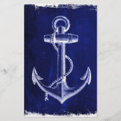 ビーチ沿岸シック航海のネイビーブルーいかり 便箋 (正面)