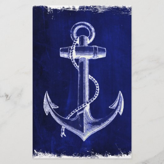 ビーチ沿岸シック航海のネイビーブルーいかり 便箋 (正面)