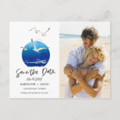 ビーチ沿岸フロリダの結婚式の日付を保存 案内ポストカード (正面)