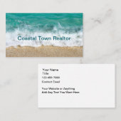 ビーチ沿岸不動産仲介業者テーマ名刺 名刺 (正面/裏面)