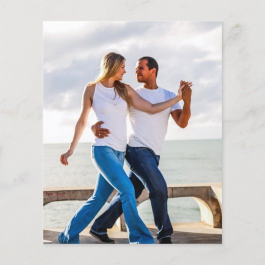 ビーチ沿岸写真リハーサルディナー招待状 (裏面)