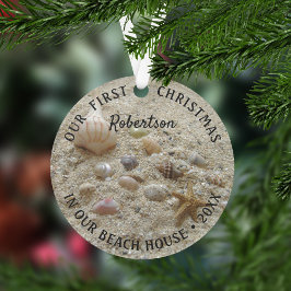 ビーチ沿岸初めてのクリスマスニューホーム オーナメント