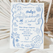 ビーチ沿岸女性のカーボーイバチェロレッテヘンウィークエンド 招待状