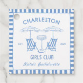 ビーチ沿岸手描きブルーバチェロレッテ フェイバータグ (正面)