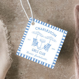 ビーチ沿岸手描きブルーバチェロレッテ フェイバータグ