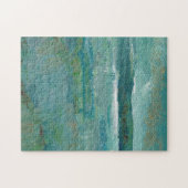 ビーチ沿岸抽象芸術絵画海 ジグソーパズル (横)
