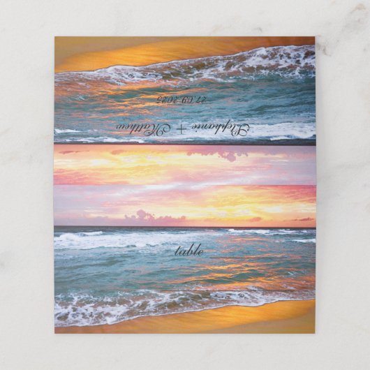 ビーチ沿岸海サンセットウェー結婚ズ プレイスカード (外部開封)