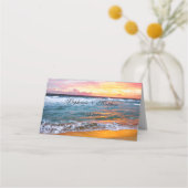 ビーチ沿岸海サンセットウェー結婚ズ プレイスカード (裏面)