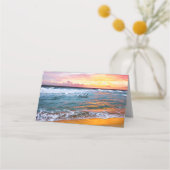 ビーチ沿岸海サンセットウェー結婚ズ プレイスカード (正面)