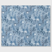 ビーチ沿岸海ブルーシーライフ ラッピングペーパー (フラット)