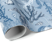 ビーチ沿岸海ブルーシーライフ ラッピングペーパー (ロールコーナー)