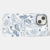 ビーチ沿岸海生物 iPhoneケース (裏面横)